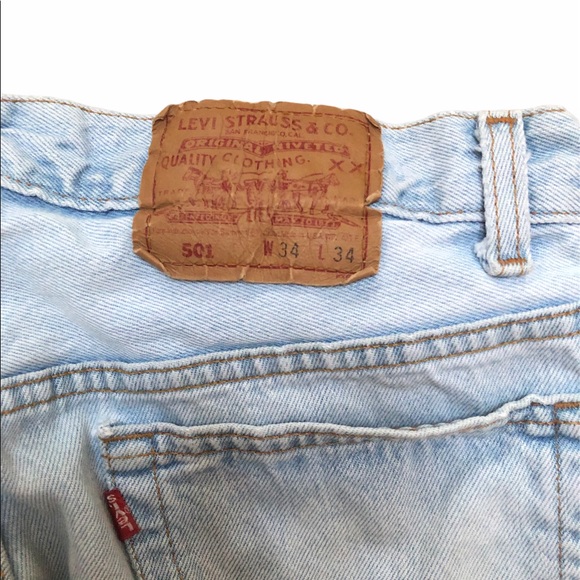 Vtg  Levis 501 USA 33x27 holes thrashed grunge - Picture 9 of 9